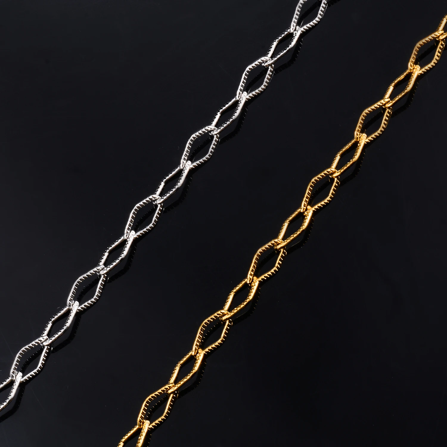 Цепочка Из Нержавеющей Стали с ромбовидными звеньями колье ручной работы