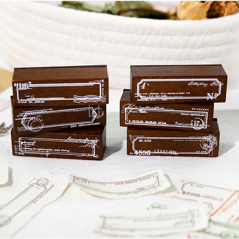 

Yoofun Vintage Frame Label Decoration Stamp Border Long Wooden Rubber Stamps for Card Making Scrapbooking DIY Craft Supplies