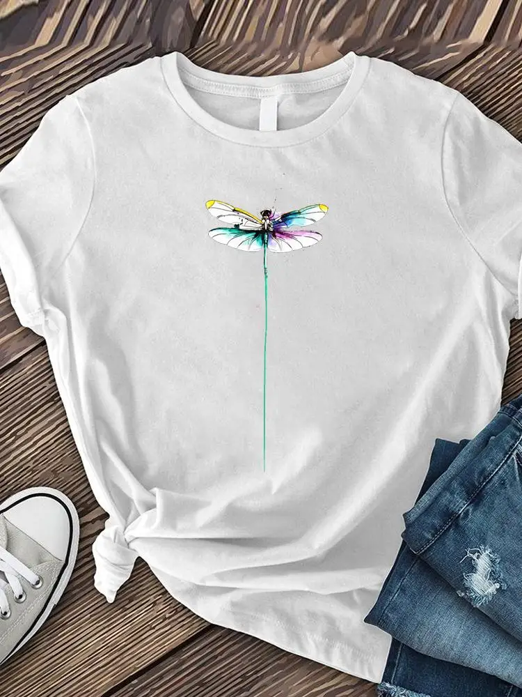

Dragonfly Trend Cute Sweet Graphic Tee Print T Short Sleeve Clothes Ladies Fashion Women's Clothing Female Summer T-shirts