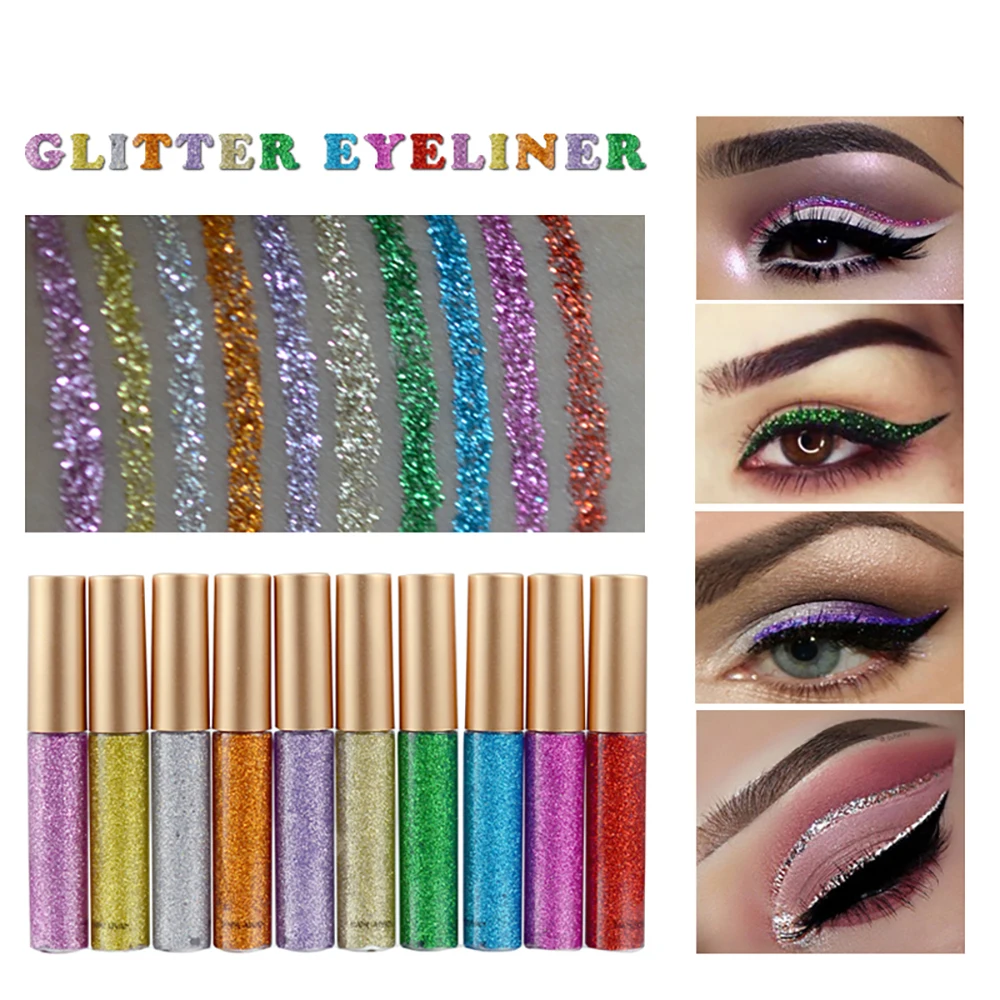

1pc HANDAIYAN Shining Glitter Liquid Eyeliner Pencil Diamond Shimmer Eye Liner Rose Gold Color Eyeliner Makeup For Eye Cosmetics