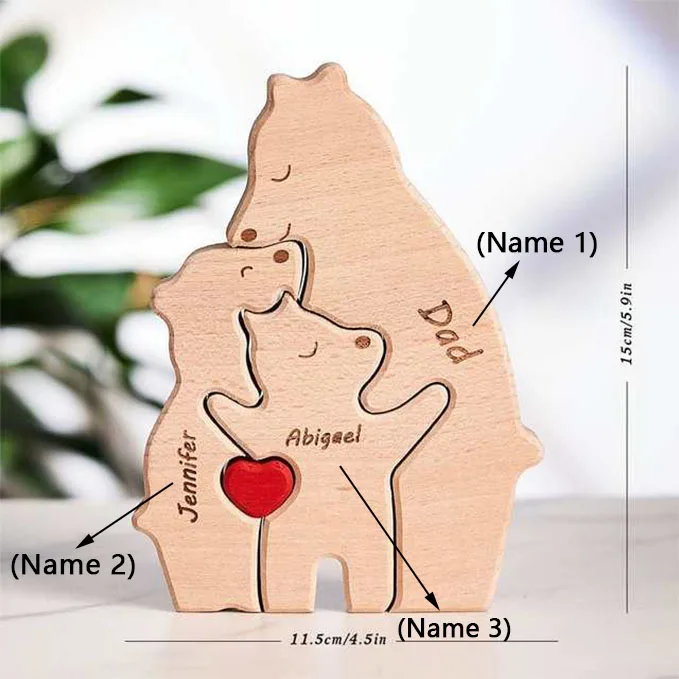 Деревянный персонализированный медведь  CREATION