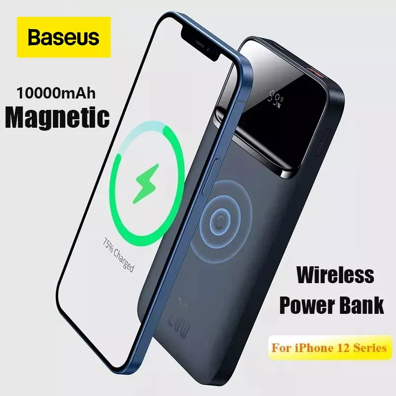 

NEW2023 Baseus Power Bank 10000mAh For iPhone 13 Wireless Charger PD 20W Fast Charger External Battery Portable Charger For iPh