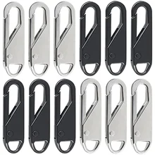 4/5/10/12Pcs Detachable Zipper Slider Pull Tab Replacement Zipper Metal Zipper Extender Handle Fixer or Jackets Backpack Zipper