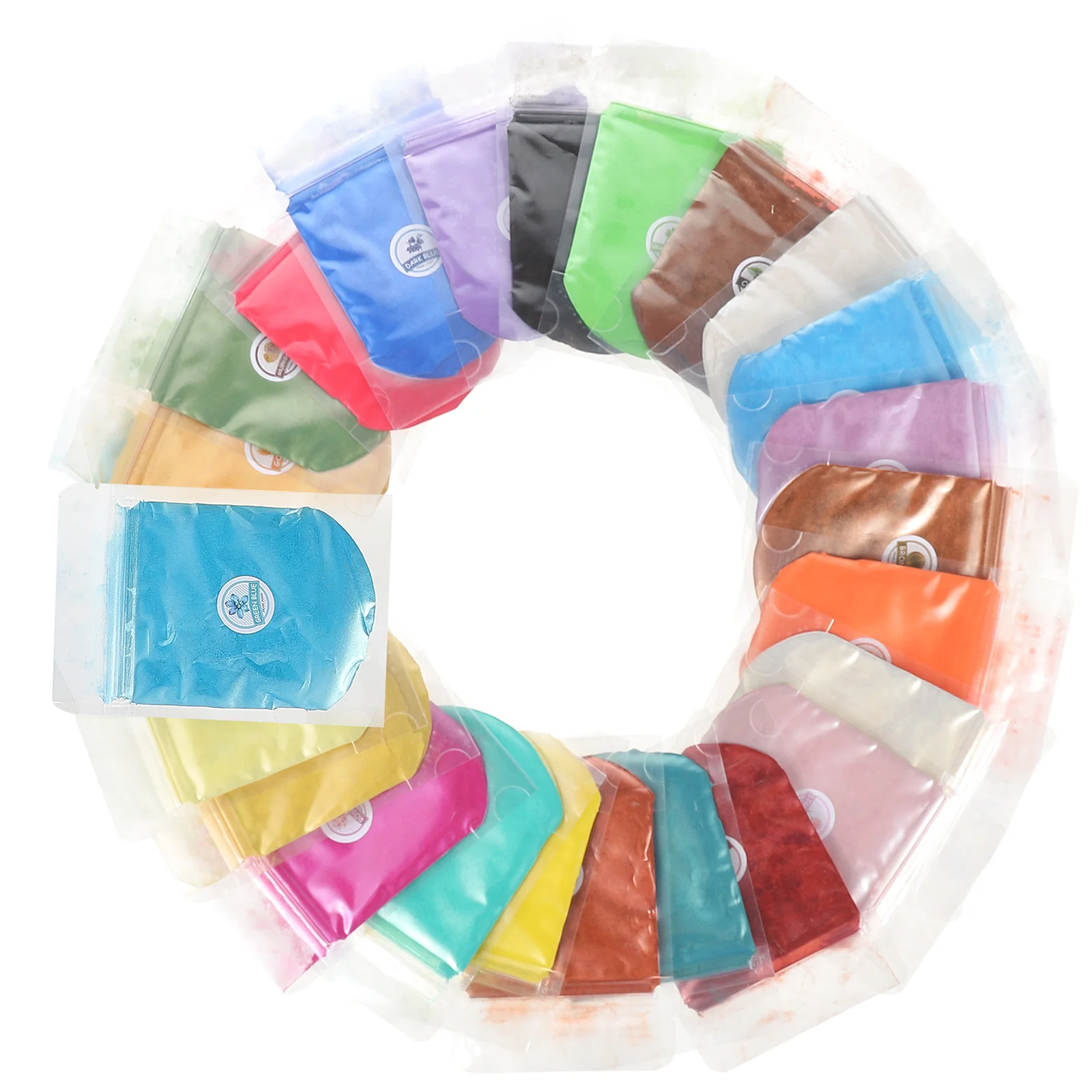 

24 Bags Eye Shadow Powder DIY Eye Shadow Material Colorful Mica Powder Resin Crafting Powder