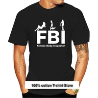 camiseta divertida del fbi para hombre camisa de fiesta del club del verificador de cuerpo nueva