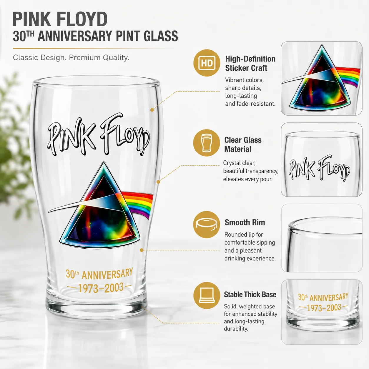 Фото Пивная кружка Pink Floyd The Dark Side of the Moon с принтом рок-группы, креативная кружка для пива, стакан для домашнего бара, для любителей музыки №3