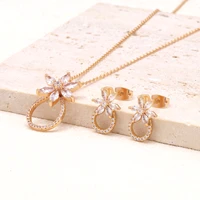 2022 fashion trend modern women earring necklace set high quality personalized luxury charm gold plated jewelry
