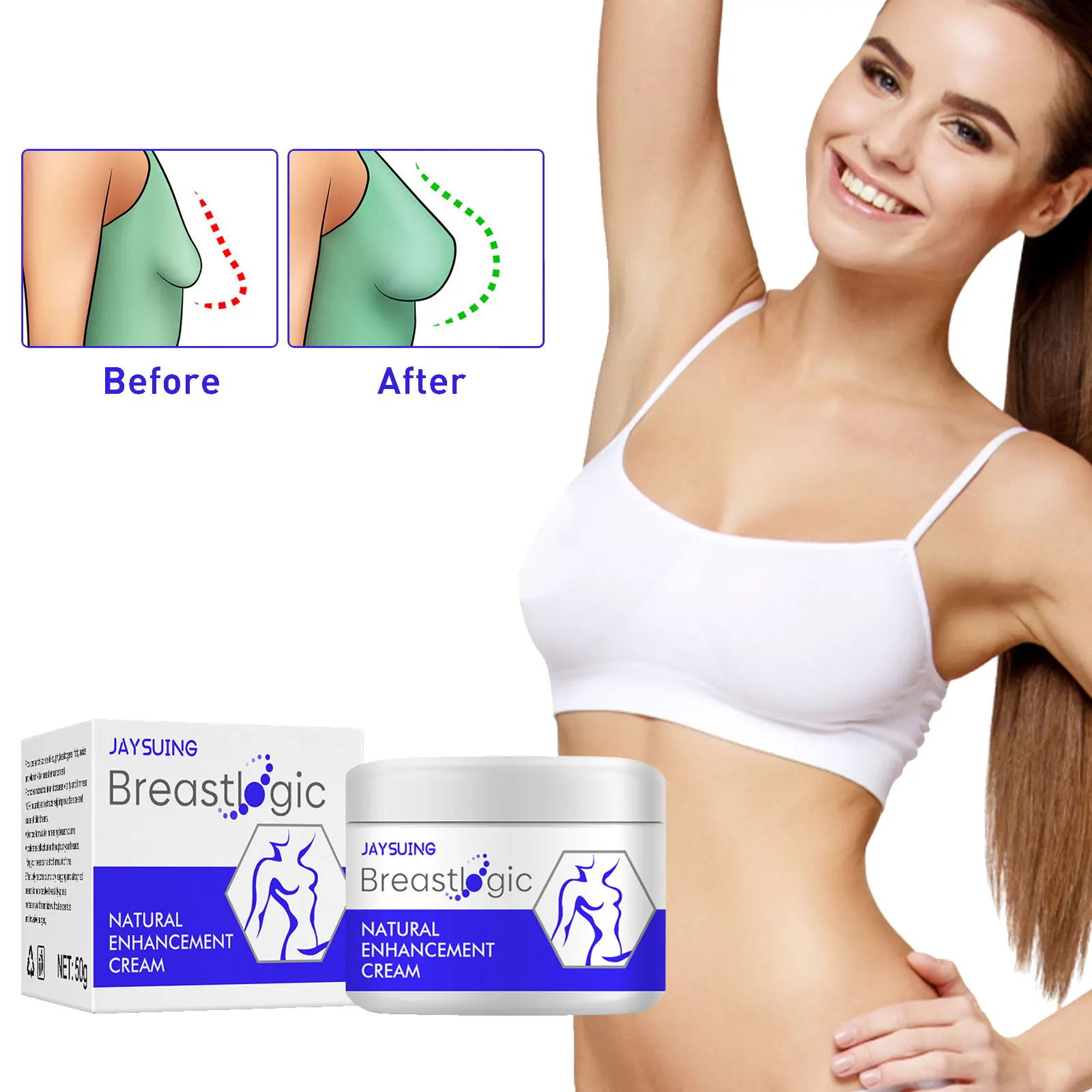 

Breast Enhancement Cream Lift Firming Sagging Plump Breast up Size Bust Increase Elasticity Round Full Sexy Big Chest Lotion 50g