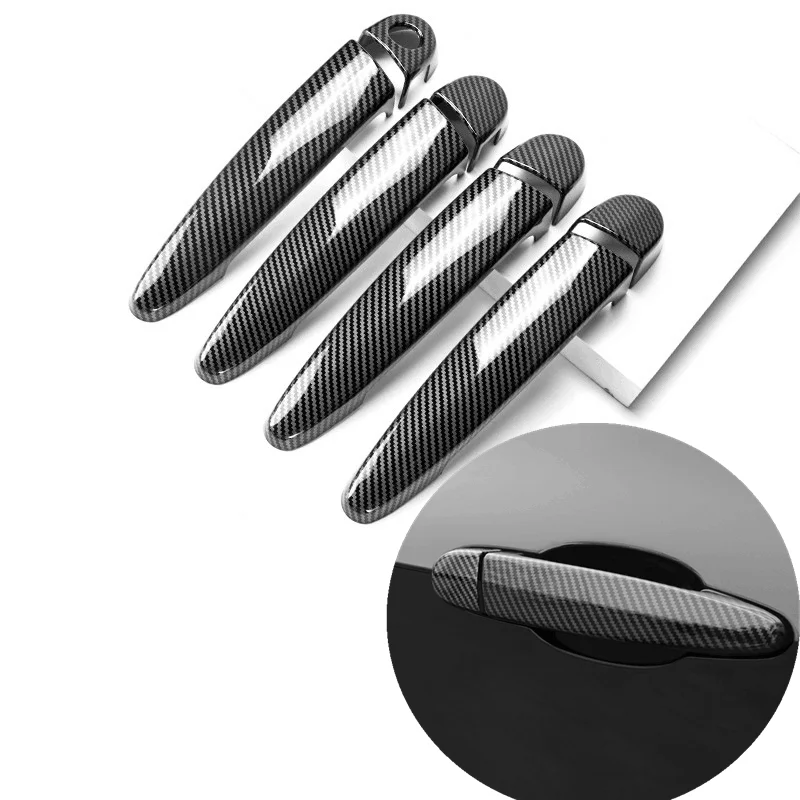 

FUNDUOO for BMW X4 F26 2014-2017 Carbon Fiber Chrome Car Door Handle Cover Trim Sticker Styling Auto Accessories