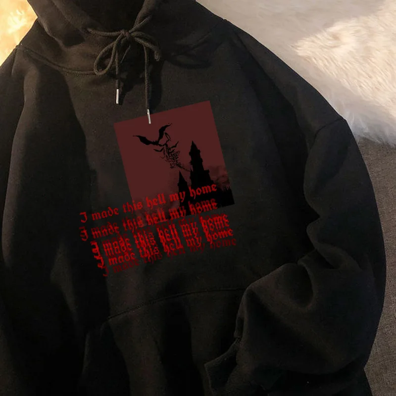 

Retro Thick Sweater Men and Women Warm Plus Fleece Hooded Bottoming Shirt Hoodie Winter Clothes Women Kawaii Grunge Hoodies