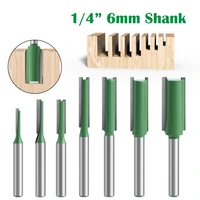 14 inch 6mm shank single double flute straight bit milling cutter for wood tungsten carbide router bit woodworking tool set