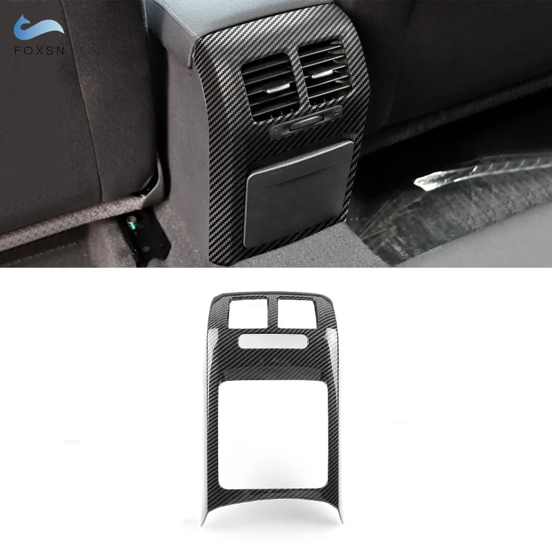 

For VW Golf 6 MK6 2008 - 2013 ABS Carbon Fiber Texture Console Armrest Box Rear Air Condition Vent Frame Cover Protective Trim
