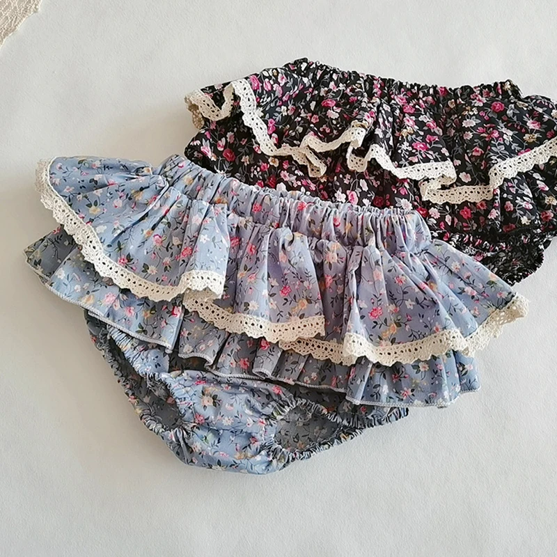 

Summer Baby Girls Lovely Skirt Shorts Cotton Printing Kids PP Shorts Bottoming Princess Pleated Skirts Baby Girls Shorts