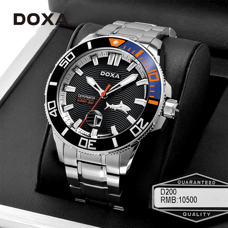 

DOXA Watch Big Shark Top Brand Exquisite 316L Stainless Steel Men's Watch Luminous Automatic Date 30m Waterproof Quartz Watch