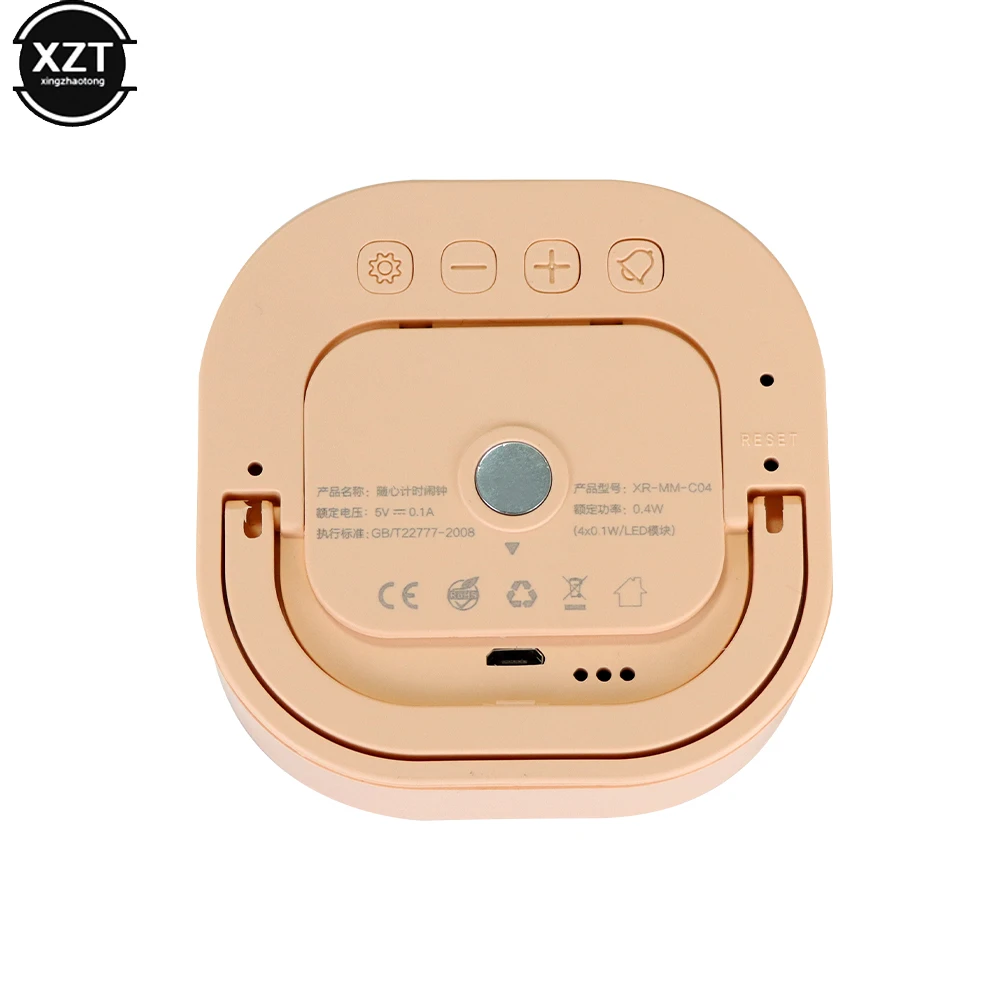 Mini Square Bedside Electronic Alarm Clock Smart Temperature Display Can Be Magnetically Attraction Desk Home