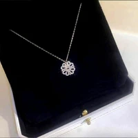 four leaf clover love titanium steel necklace female japanese style full diamond retro fashion collarbone chain womens necklace