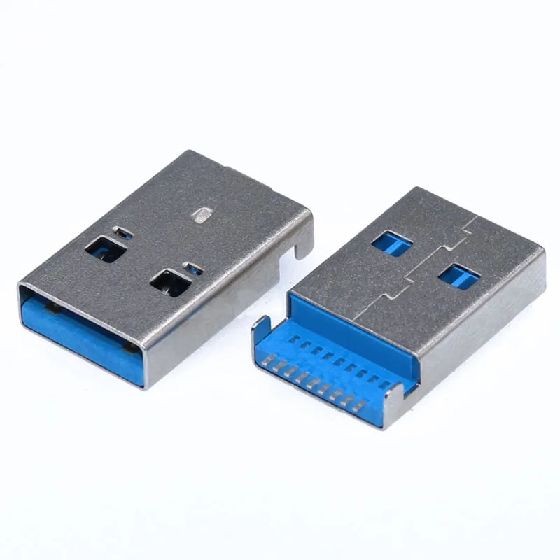 

10 шт. USB 3,0 типа A, штекерный разъем, 9-контактный SMT SMD, высокоскоростная передача данных, разъем USB 3,0, разъем для зарядки, пайка