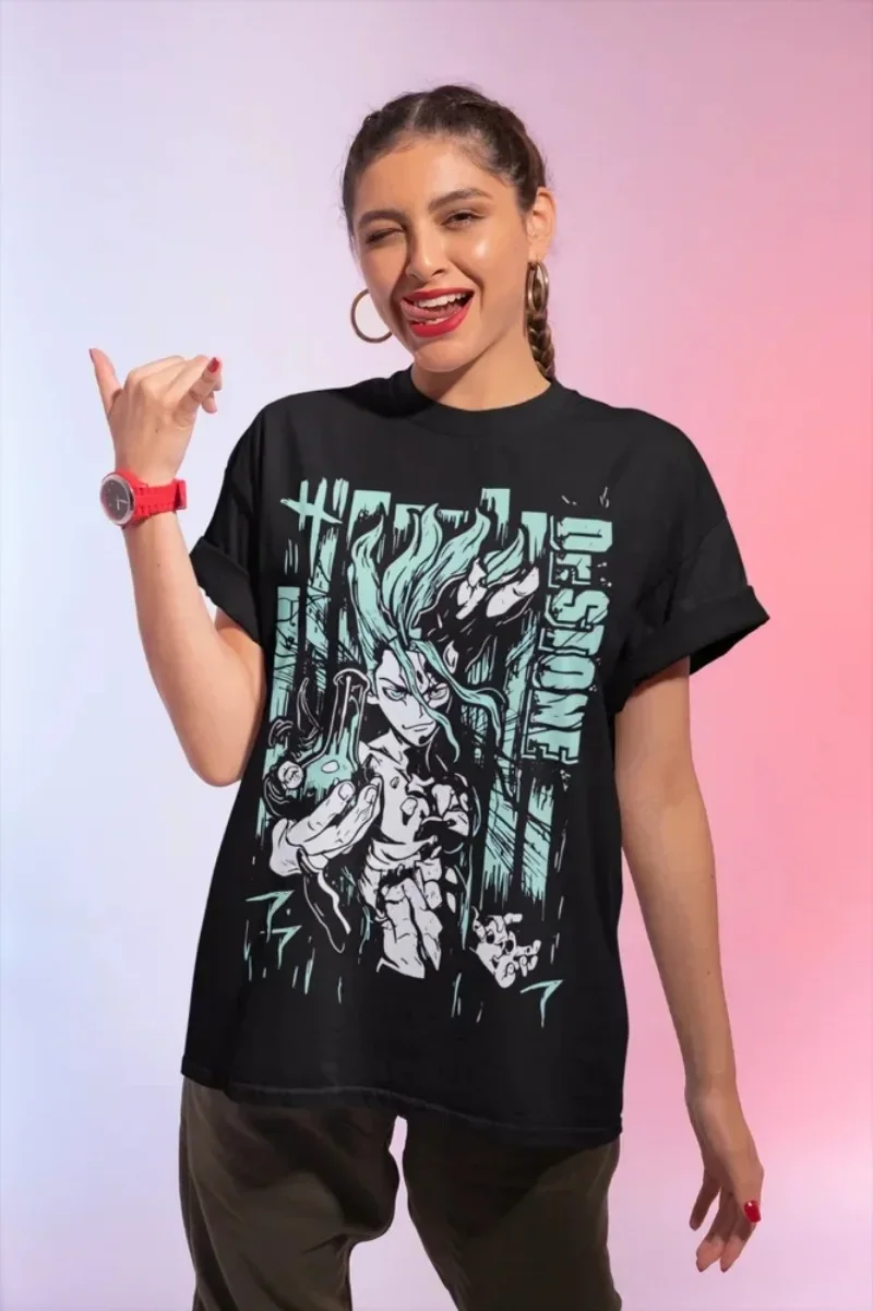 Женская хлопковая футболка с короткими рукавами Dr. Stone Senku Ishigami в стиле аниме