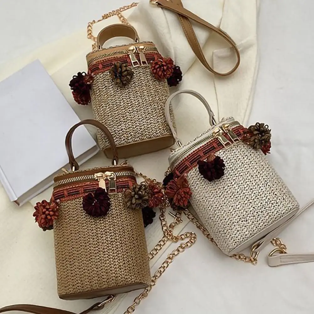 

2022 новые женские бамбуковые пляжные сумочки, модная летняя соломенная плетеная Сумка через плечо, Бамбуковая ручная дизайнерская женская Соломенная Сумка-тоут