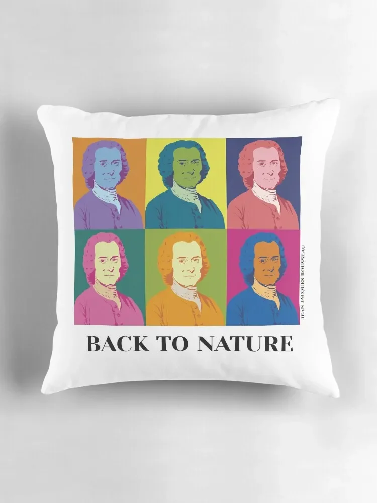 философ поп-арт Жан Жак Руссо снова в природу Декоративная подушка наволочка