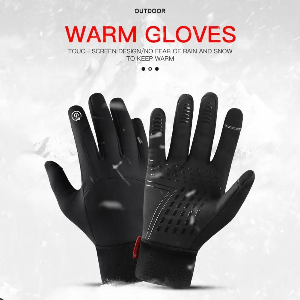 1 Pair Winter Gloves For Men Women Touchscreen Warm Outdoor Cycling Driving Motorcycle Cold Gloves Windproof Womens Gloves M6E4