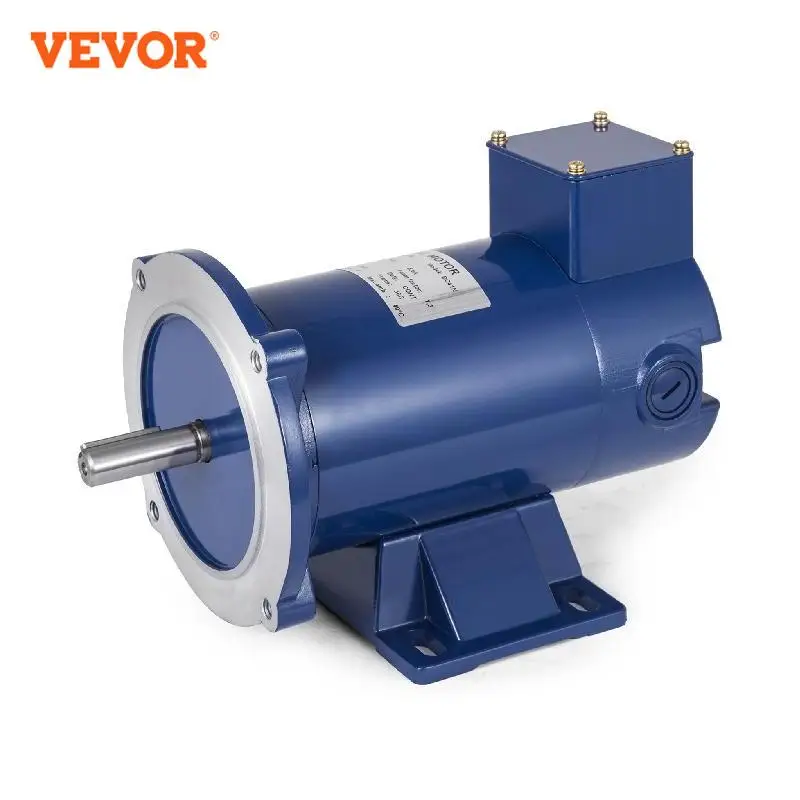 

VEVOR Brushed DC Motor 1/2HP 90V 56C 1750RPM TENV 2.05 N.m Rated Torque for Wire Peeler Baler Paper Cutter with 2 x Carbon Brush