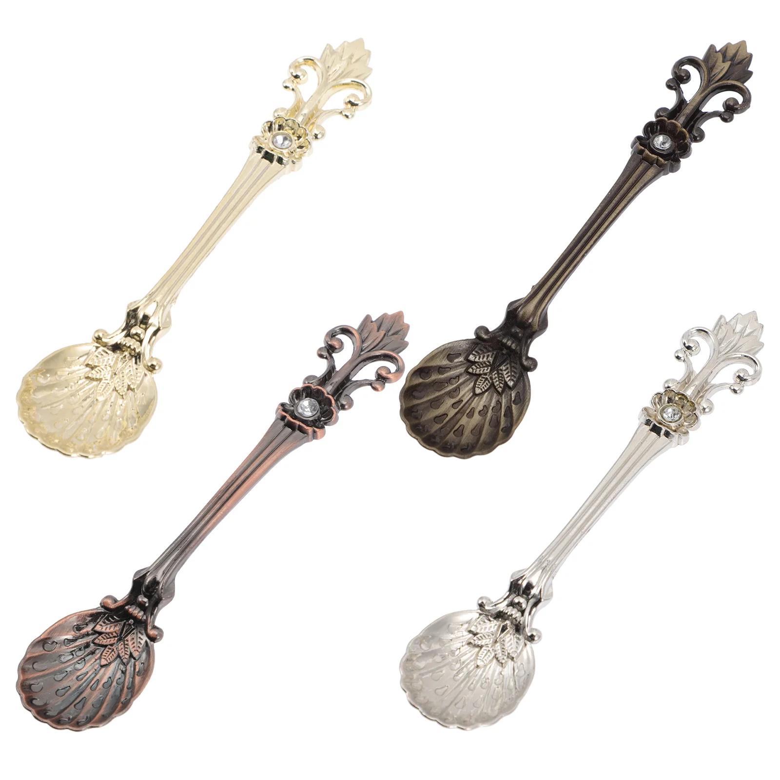 4 шт. прочные ложки для смешивания из цинкового сплава практичные кофейные