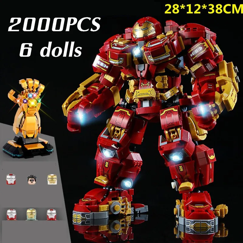 

Disney Marvels Avengers Hulkbuster Iron Man Helmet Mecha Armor Robot Figures Building Block Bricks Boy Kid Gift Toy