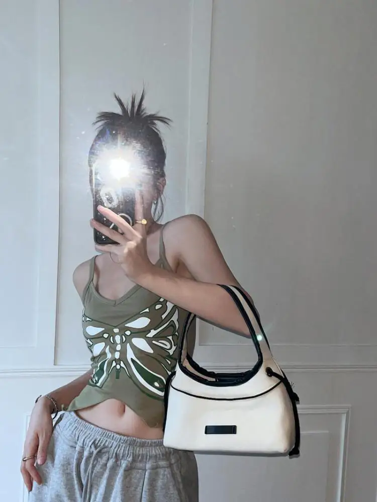 Летняя майка Tonngirls Y2k необычная облегающая пикантная укороченная женская уличная