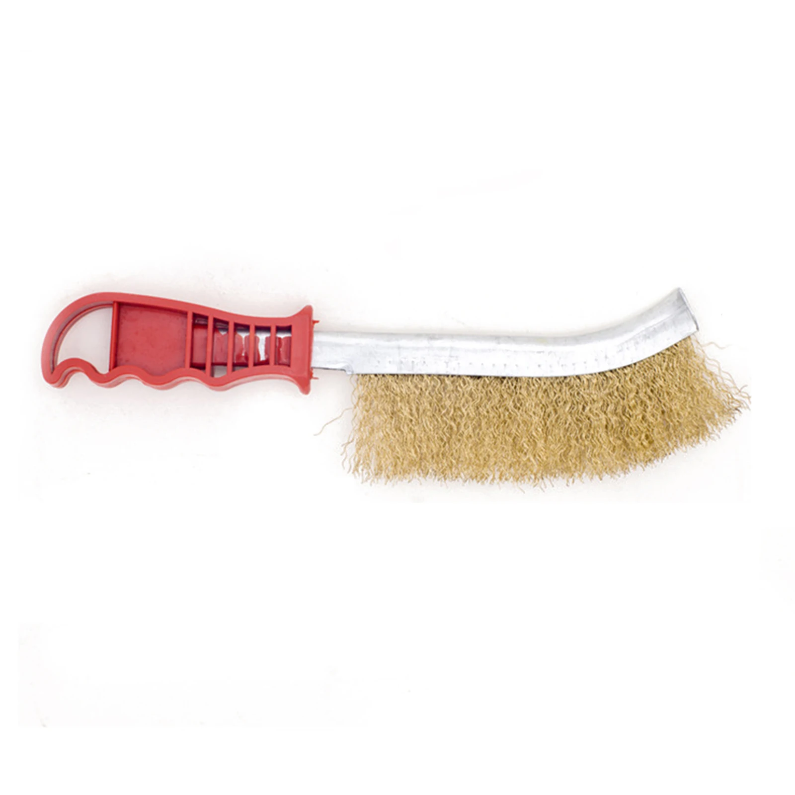 

1pc Steel Wire Brush Cleaning Rust Removal Brass Brush With Plastic Handle Barbecue Cleaning Polishing Wire Brush Hand Tools