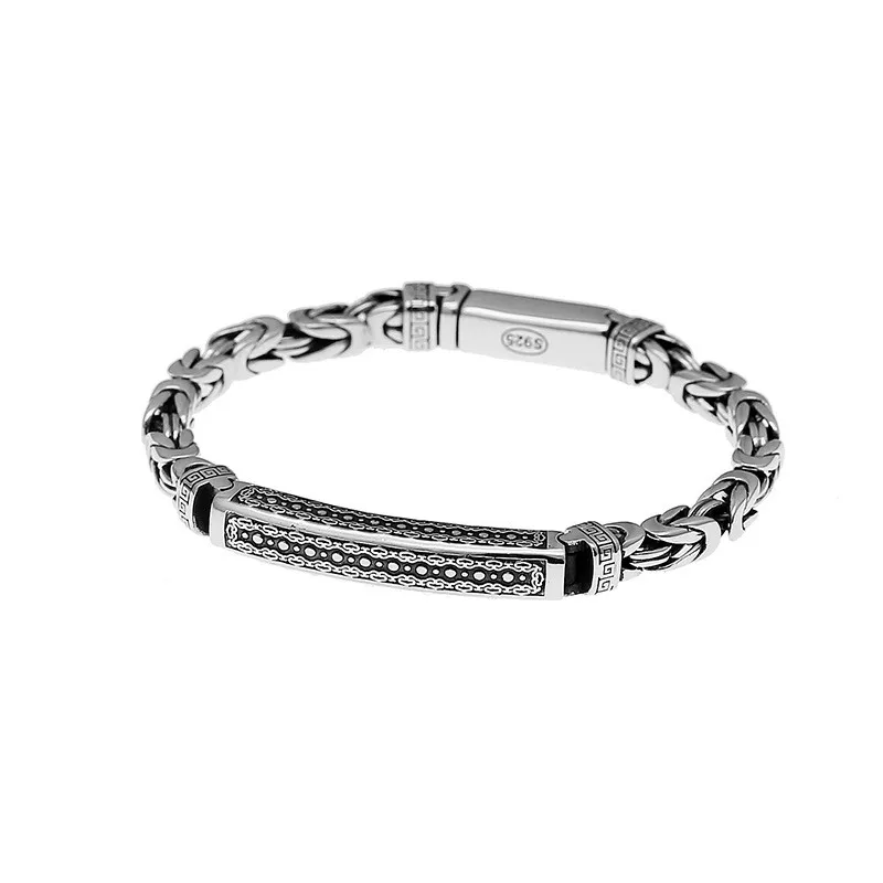 Модный Роскошный Ретро креативный браслет ZFSILVER Silver S925 с креативной текстурой для