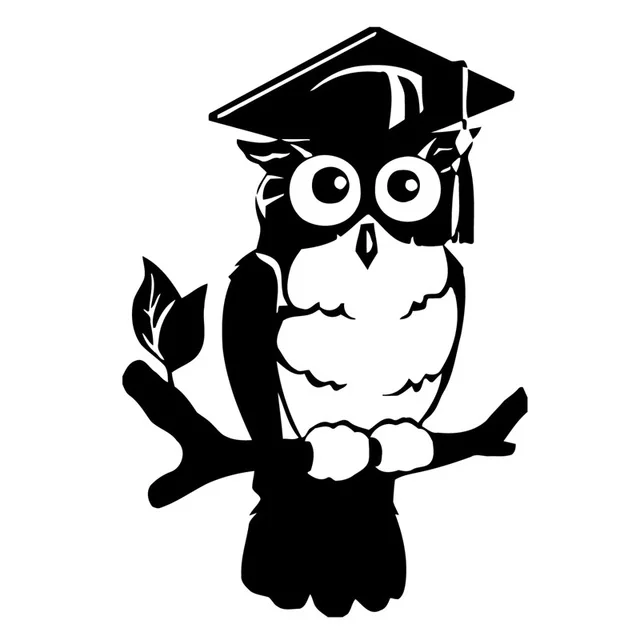 

11.4cm*16.5cm Owl Birds Cartoon Fashion Car Accessories Car Sticker Black/Silver