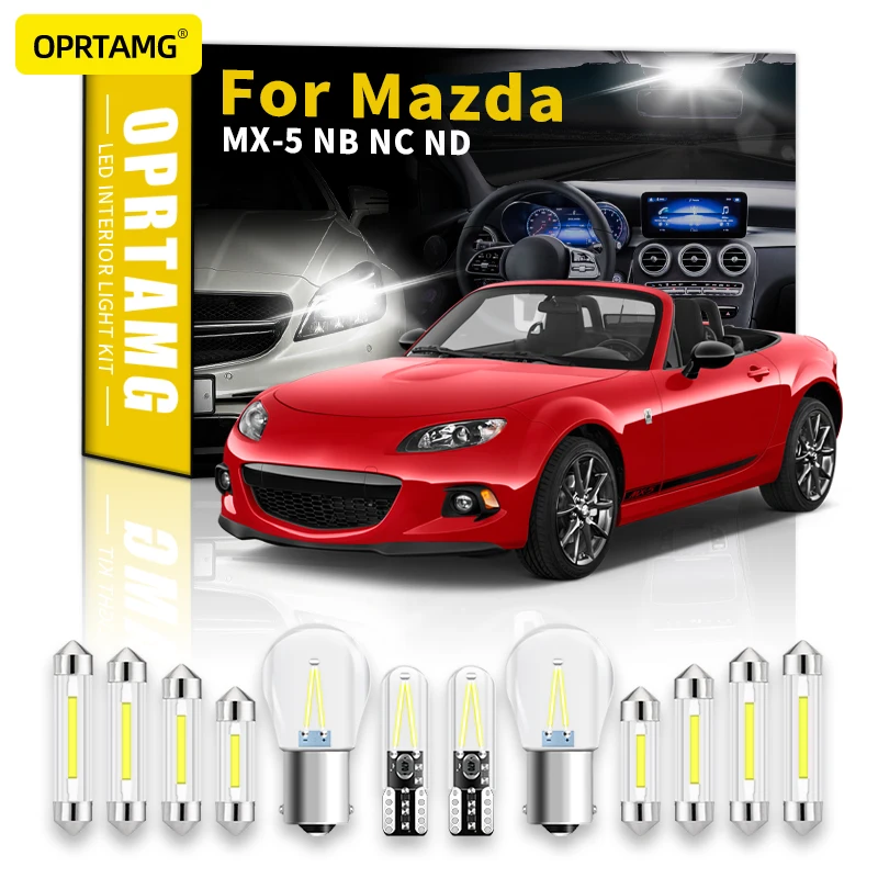 

OPRTAMG Canbus LED Interior Map Dome Trunk Light Kit For Mazda MX-5 NA NB NC ND 2013 2014 2015 2016 2017 2019-2022 Car LED Bulbs