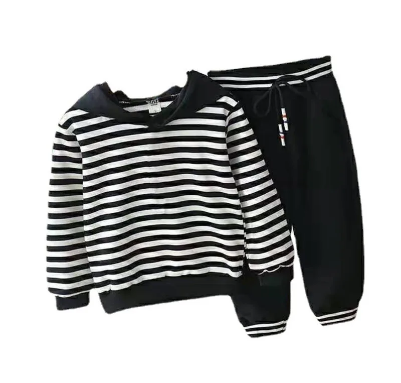 

New Spring Autumn Baby Boys Clothes Suit Children Girls Striped Hoodies Pants 2Pcs/Sets Toddler Casual Costume Kids Tracksuits