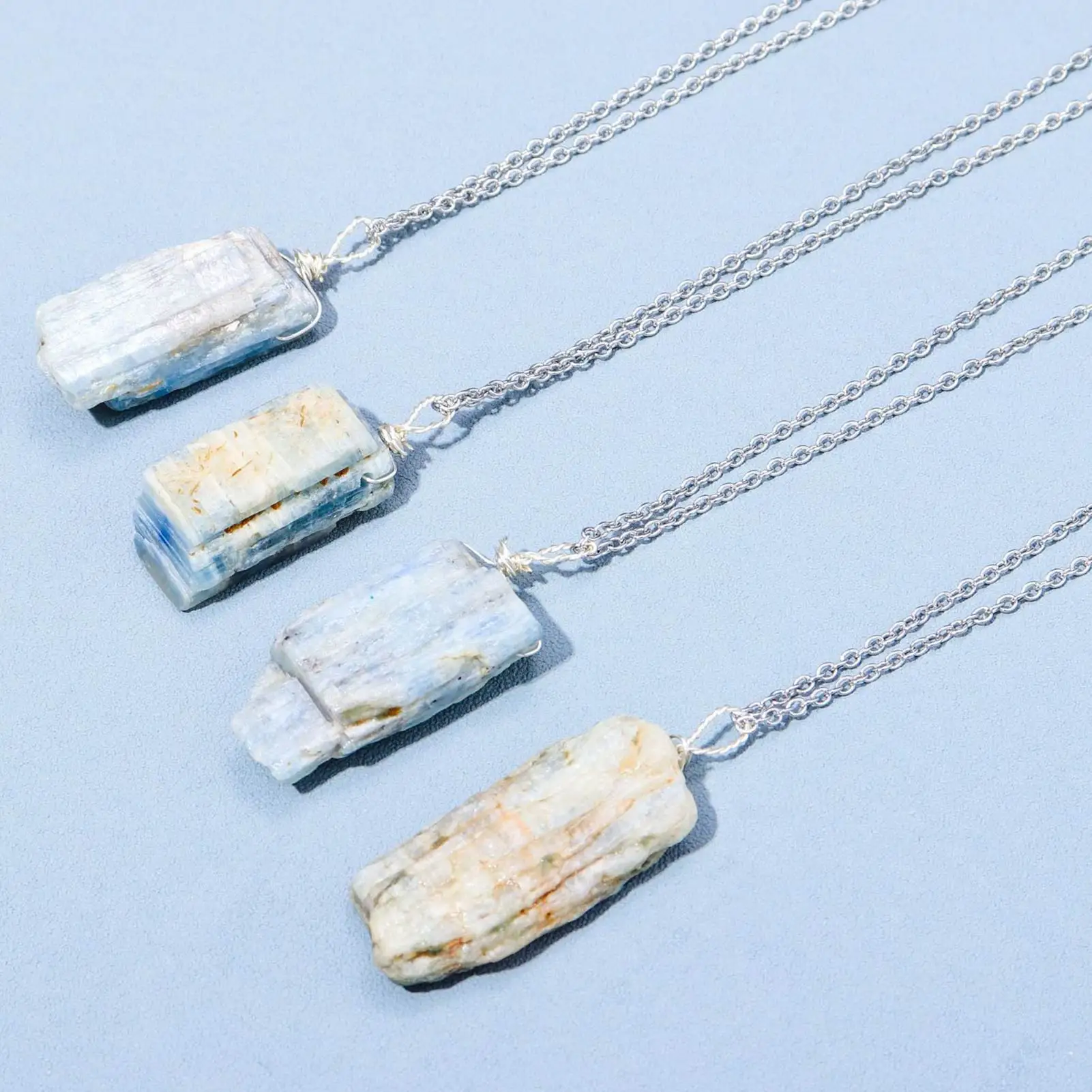 

Geometric Crystal Necklace Natural Gemstone Pendant Necklace Crystal Kyanite Pendant Spiritual Gifts For Women