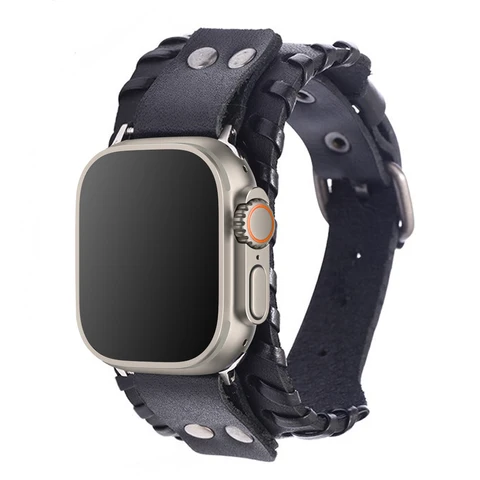 Кожаный ремешок Correa для Apple Watch, браслет из искусственной кожи для iWatch Series 7 6 5 4 3 SE, 49 мм 45 мм 44 мм 42 мм 40 мм 38 мм 41 мм