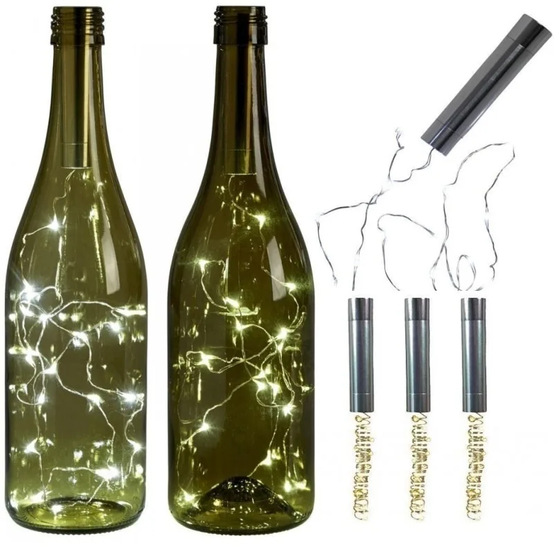 

10/ 20 LED Cork Shape Bottle Lights Battery Wine Bottle Starry String Light Wedding Christmas Party Home Decor Fairy Lights