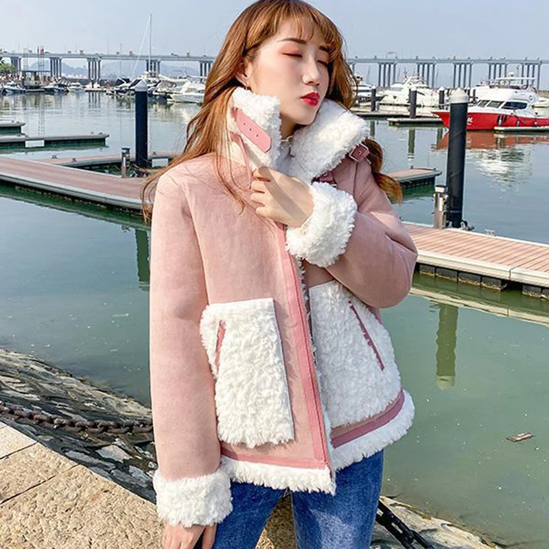 2022 New Autumn Thick Wool Warm Coat Women Casual Fleece Jacket Loose Lady Fur Coat Student Clothes Korean Style Lambswool