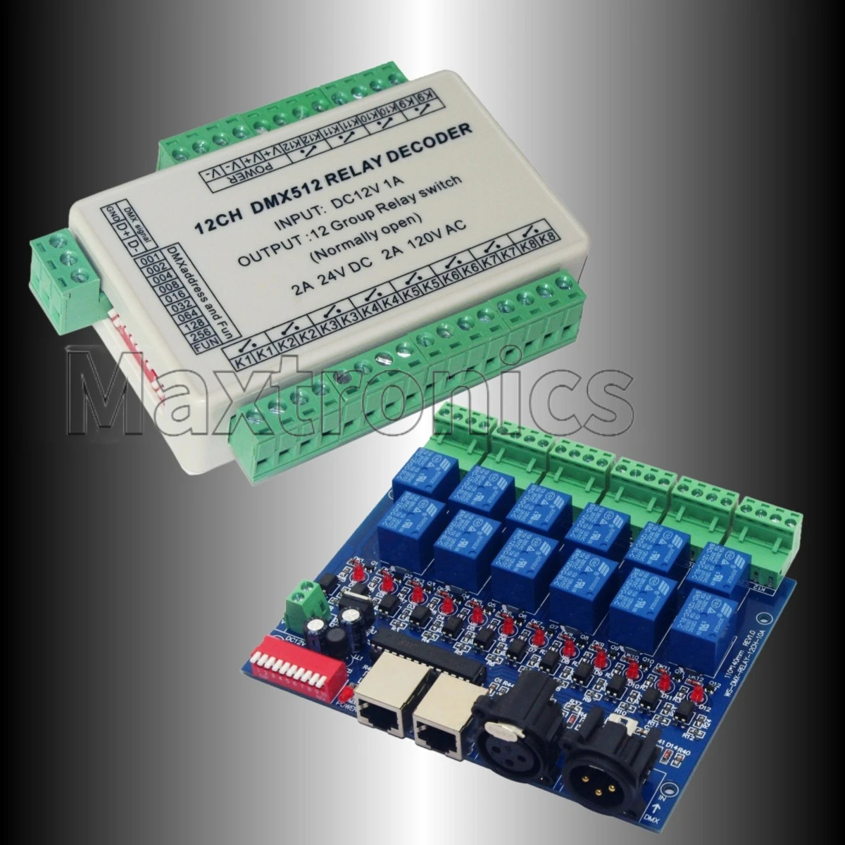 Релейный декодер DC12V 12CH DMX512, 12-позиционный групповой релейный переключатель, 12 каналов * 10A12 каналов * 2A, диммер для светодиодов DMX-RELAY-12CH-10A (art.: 3920d12cdb499) - 3920d12cdb499