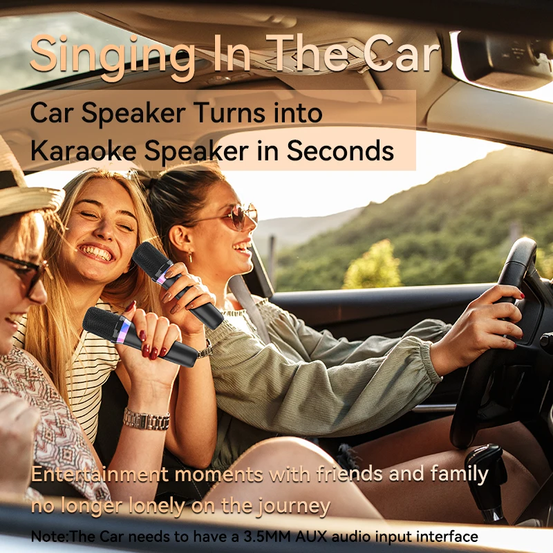 Беспроводной динамический микрофон VAORLO с RGB-подсветкой и усилителем AUX Type-C 3