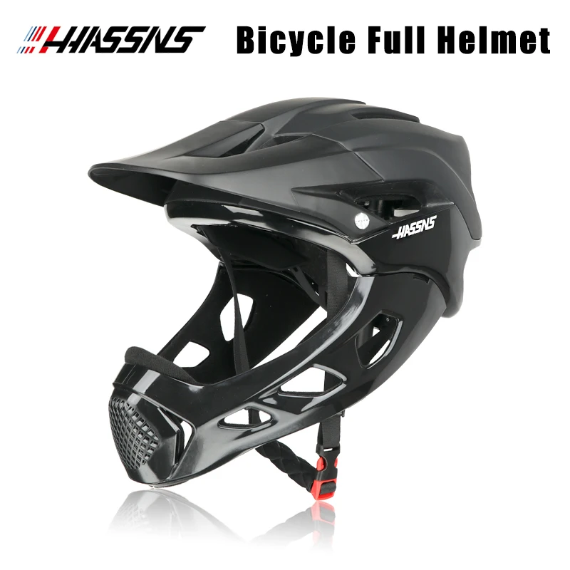 

Горный велосипедный шлем HASSNS для езды по бездорожью, горный велосипедный шлем на все лицо, Спортивная Кепка, мужская легкая, размер 58-62 см