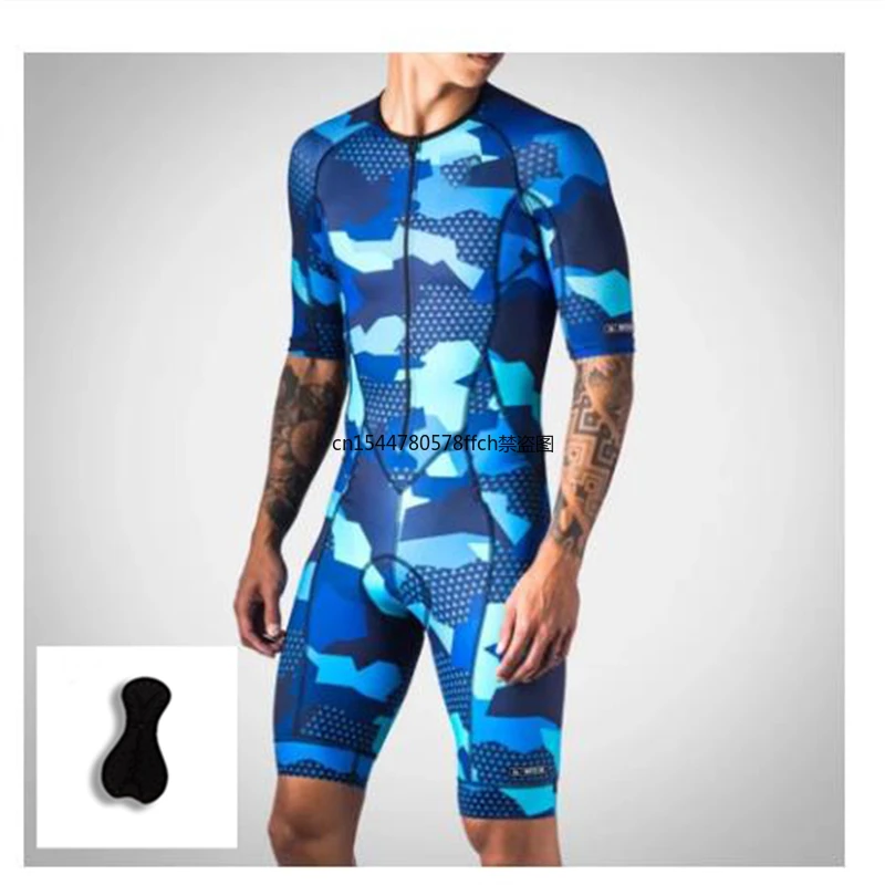 

Summer Professional Team One-Piece Mono De Ciclismo Para Hombre Lycra Quick-Drying Short-Sleeved Jumpsuit Triathlon Cycling Suit