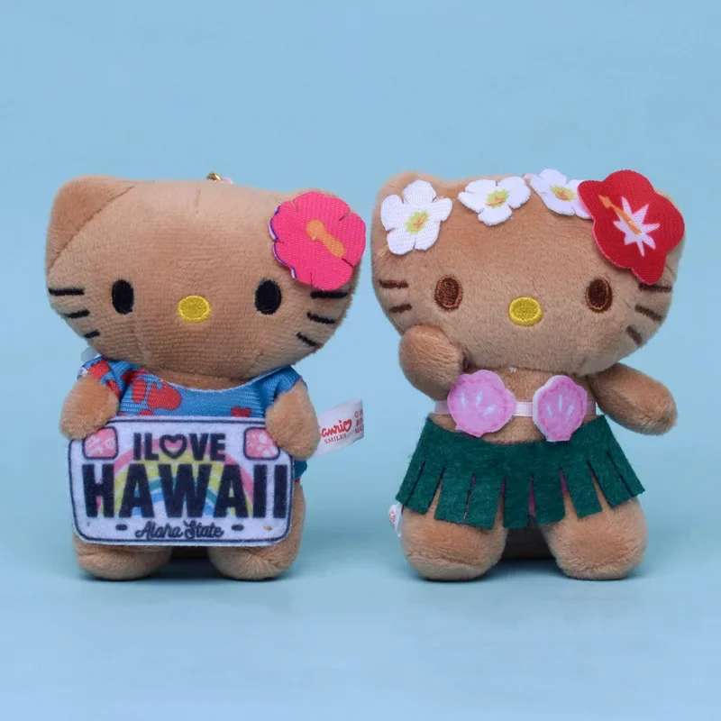 

Sanrio Kawaii Anime Cute Hello Kitty Plush Toys Two Styles PP Cotton Cartoon Skateboarding Cat Grass Skirt Cat Girls Gifts