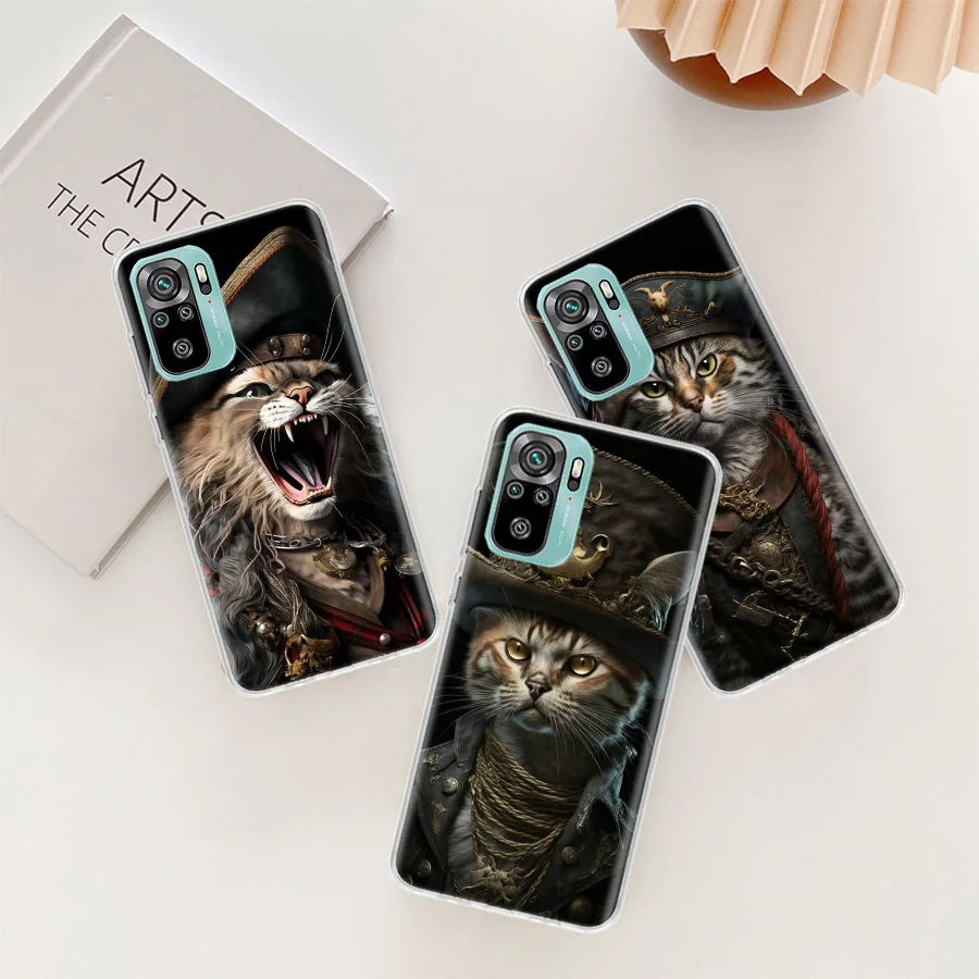 Cat and Dog Pirate Adventurer Phone Case For Xiaomi Redmi Note 12 11 Pro Plus 5G 12S 10S 11S 4G 11T 11E 10 9T 9 9S 8 8T 7 Co