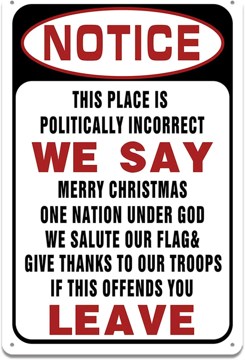 Забавные металлические жестяные знаки. Уведомление в этом места политически