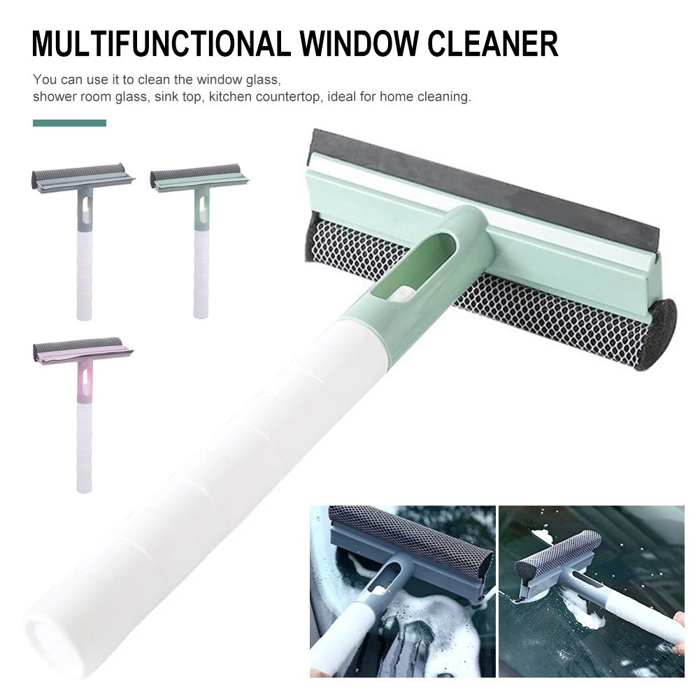 Window Cleaning Brush Glass Wiper for Bathroom Mirror Window Double-sided Window Cleaner Squeegee Wiper Home Cleaning Tools