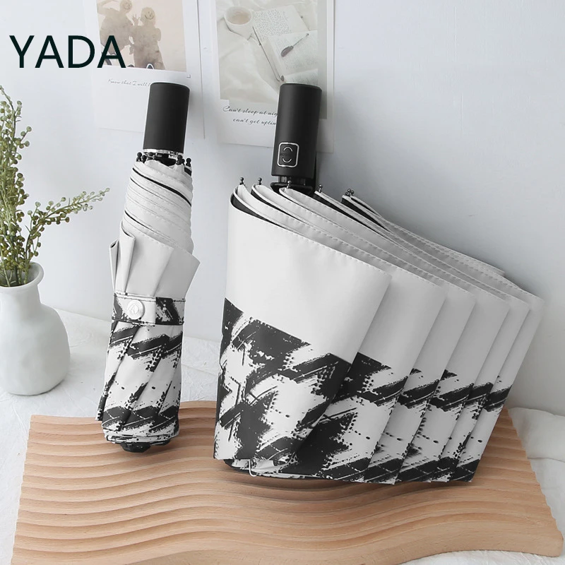 

YADA Luxury Fully Automatic UV Bird Design Umbrella Parasol Sunny And Rainy 3 Folding Umbrellas For Men Women Parapluie YS220084
