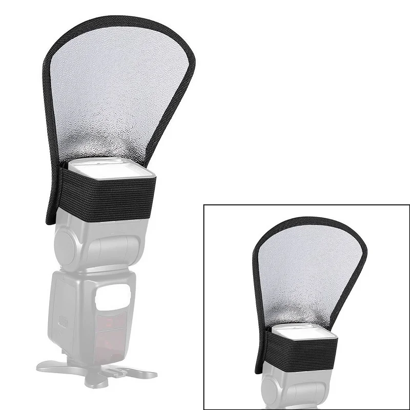 

Universal Flash Diffuser Softbox Silver White Reflector for Canon Nikon Pentax Yongnuo Speedlite Photography Studio Photo