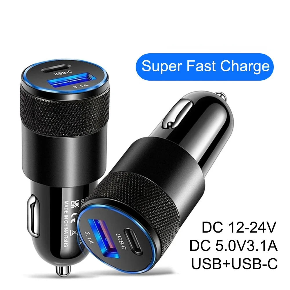 

70W PD Car Charger USB Type C Fast Charging Car Phone Adapter for iPhone 14 13 12 Xiaomi Huawei Samsung S21 S22 Quick Charge