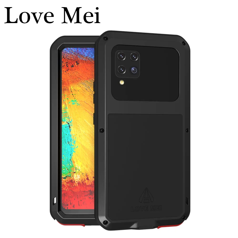 

Мощный металлический чехол LOVE MEI для Samsung Galaxy A42 5G, водонепроницаемый алюминиевый ударопрочный чехол для Samsung A42 Gorilla glass